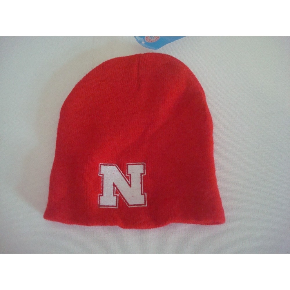 NEBRASKA HUSKERS    BEANIE TOBOGGAN KNIT  ‎ DEADSTOCK  HAT CAP VINTAGE T6